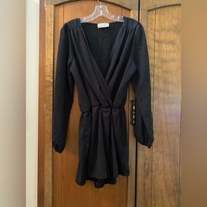 Long sleeve black romper